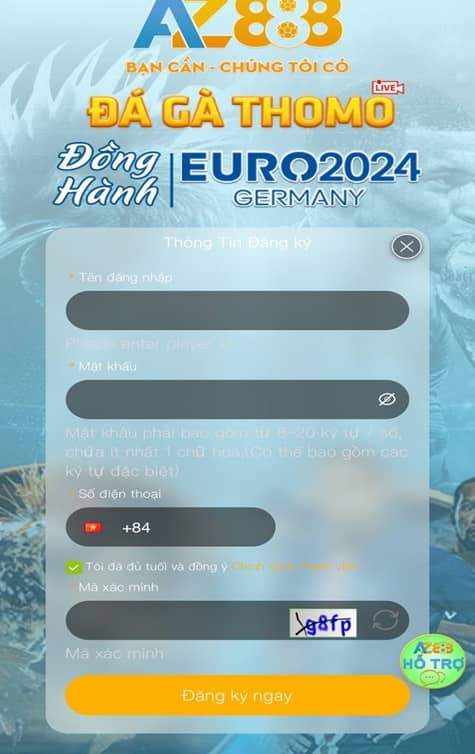 Biểu mẫu đăng ký Vua Gà AZ